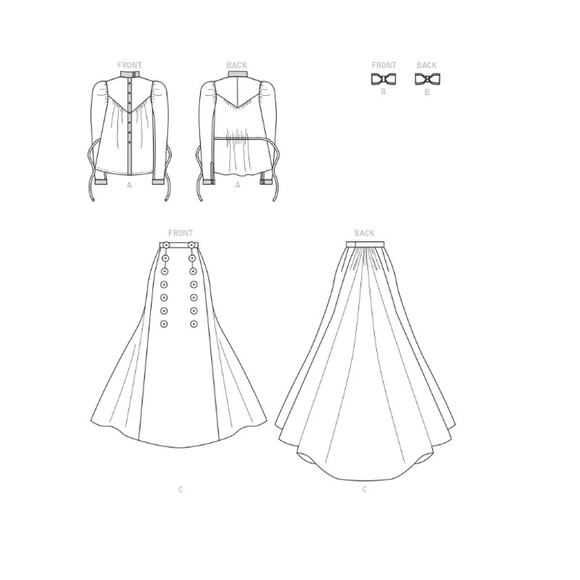 McCall's Angela Clayton Victorian 1890's Blouse and Skirt Size A5 (6 8 10 12 14) - Picture 2 of 3